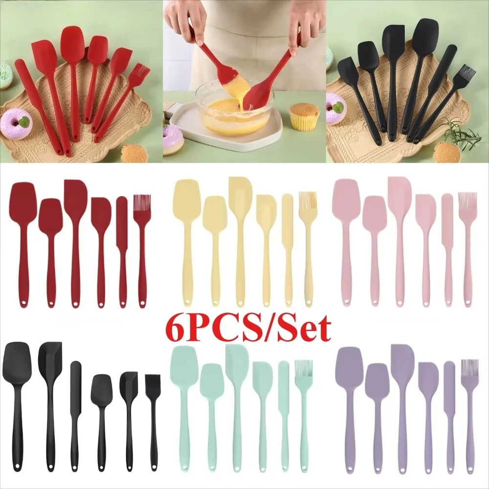 Baking Kitchen Set Up - مجموعة ملاعق سيليكون من 6 قطع،