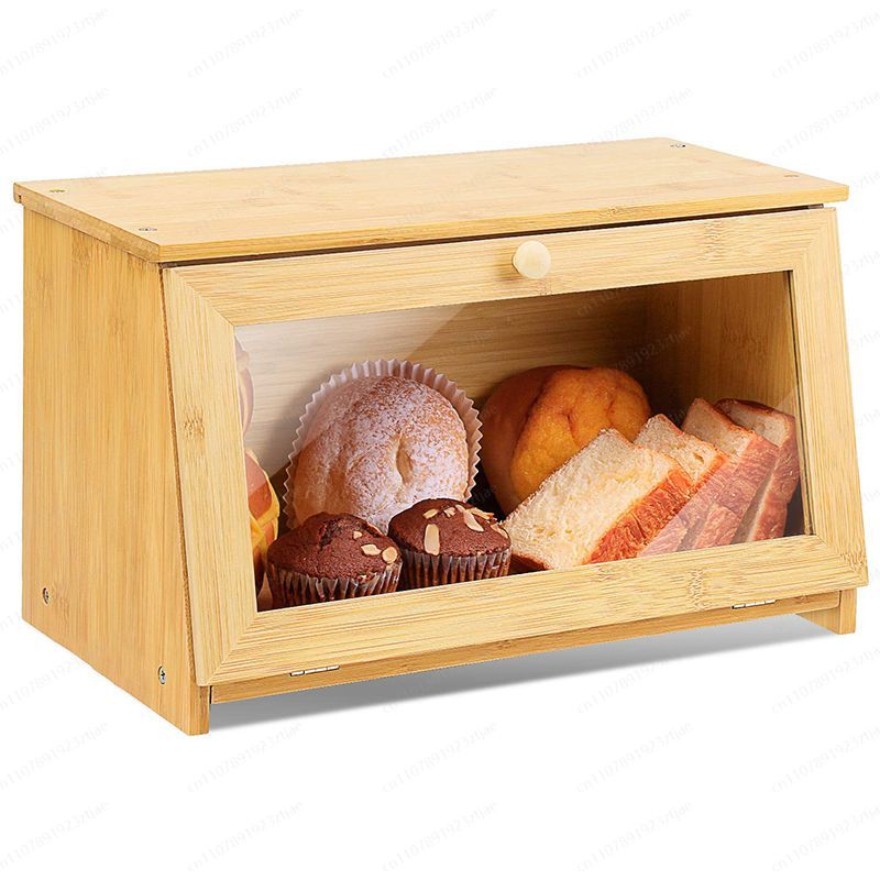 Kitchen Cabinet Baking Organizer - خزانة عرض لتخزين الخبز بباب زجاجي،