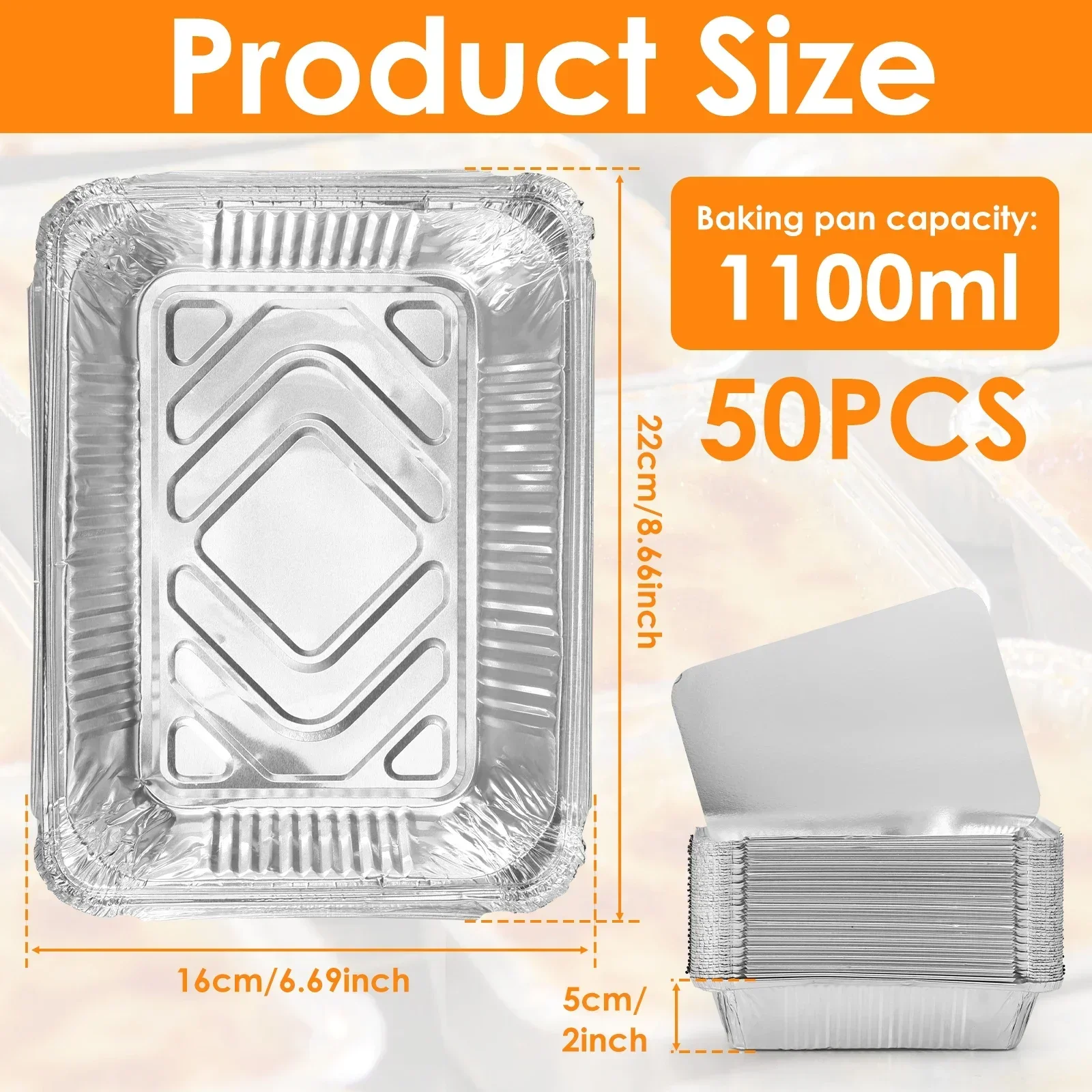 Kitchen Baking Pan Set - 50/100 قطعة صواني رقائق الألومنيوم مع