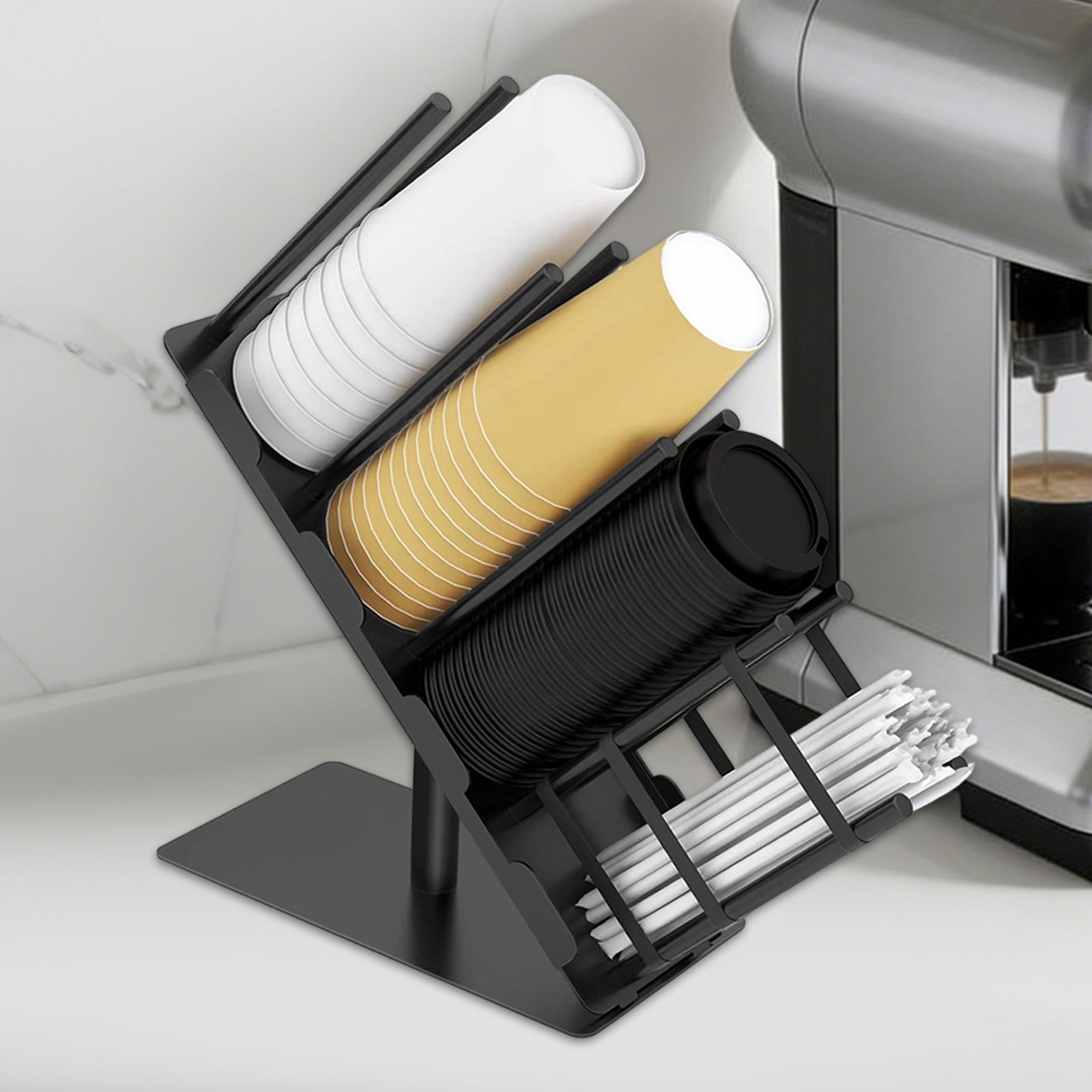 Kitchen Cabinet Baking Organizer - حامل أكواب ورقية وأغطية، رف تخزين