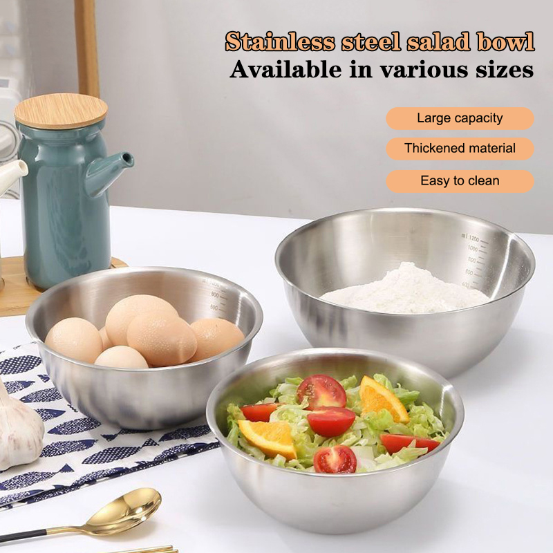 Kitchen Baking Essentials - طقم وعاء من الفولاذ المقاوم للصدأ