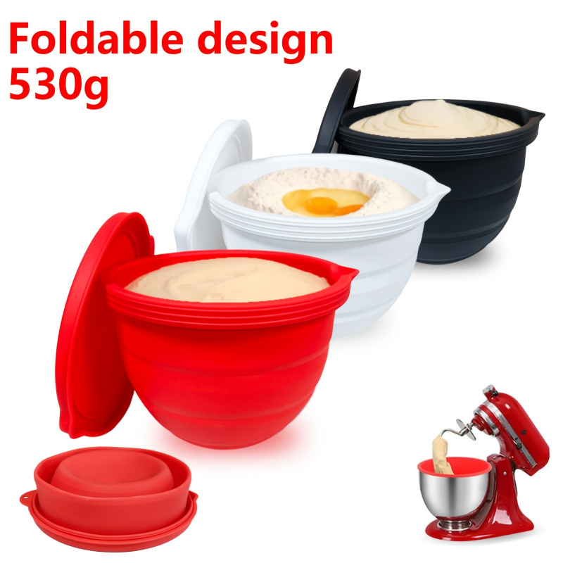 Baking Kitchen Set Up - بطانة وعاء سيليكون قابلة للطي لخلاطات