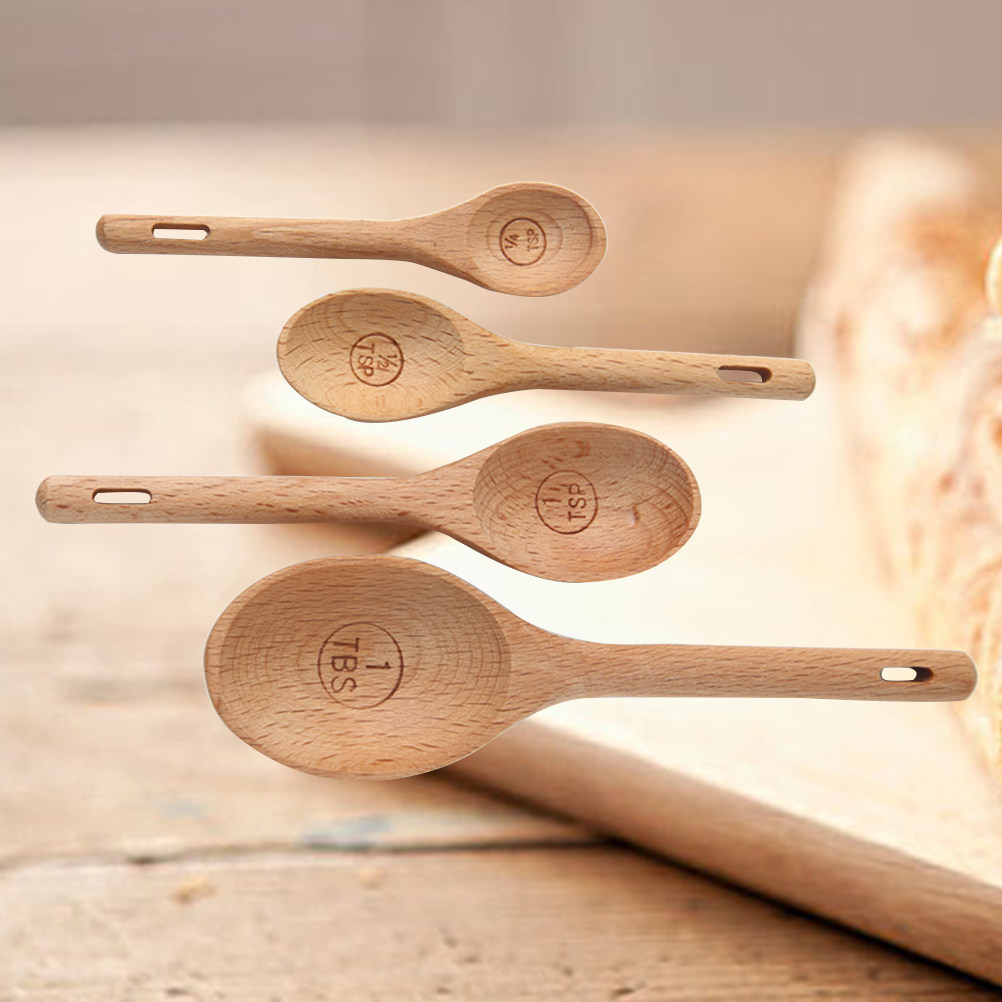 Kitchen Baking Utensils - مجموعة من 4 قطع ملاعق قياس