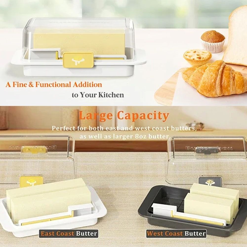 صندوق تخزين زبدة بغطاء شفاف مق - مراجعة Kitchen Baking Storage Containers وسعره