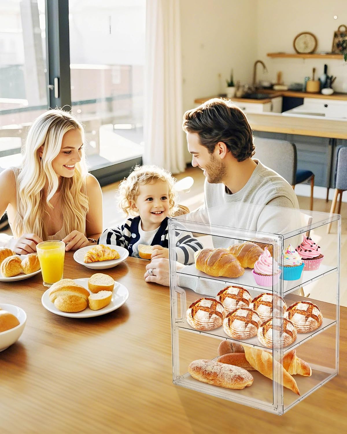 صندوق عرض المعجنات، صندوق خبز  - مراجعة Kitchen Baking Storage Containers وسعره