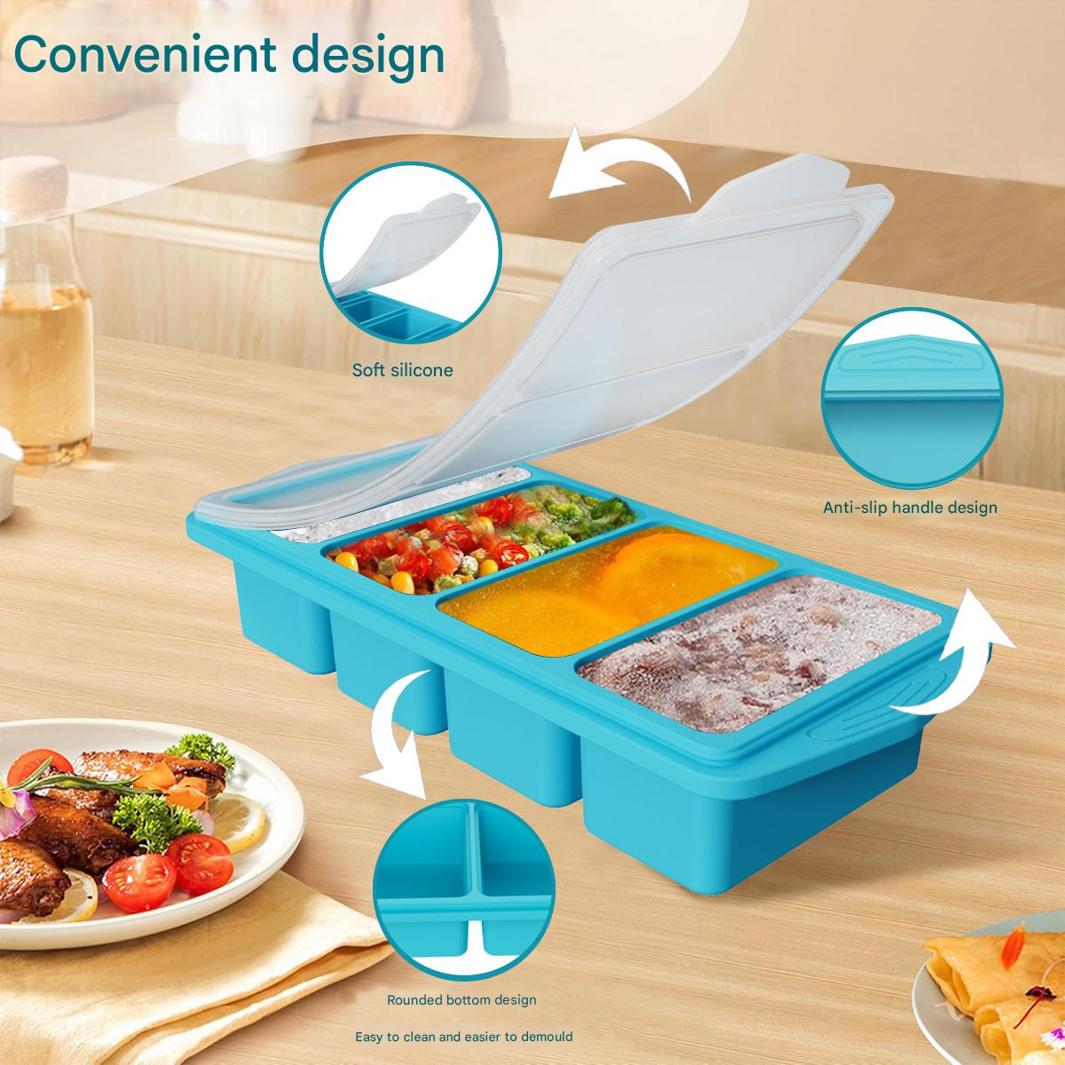 قالب سيليكون كبير لمكعبات الثل - مراجعة Kitchen Baking Storage Containers وسعره