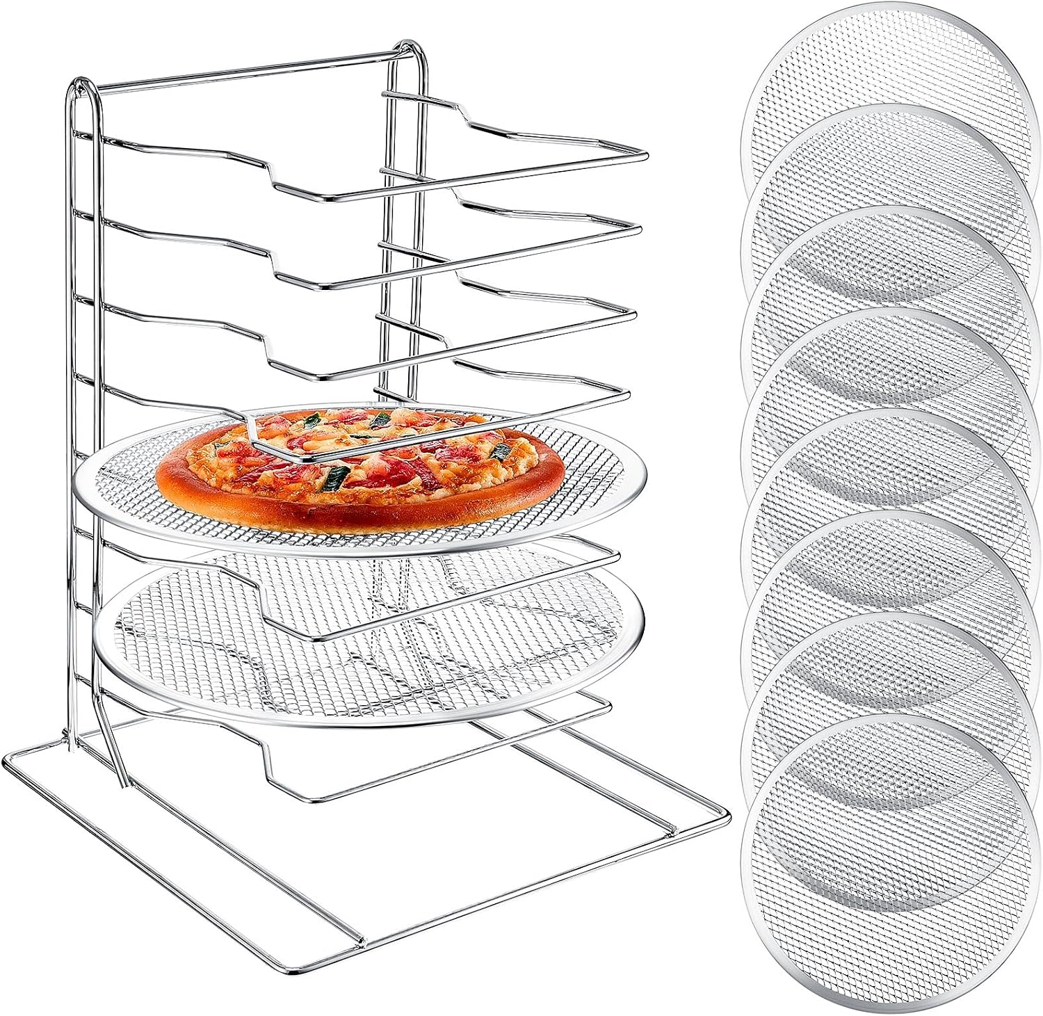 رف بيتزا بـ 8 طبقات مع 8 صواني - مراجعة Kitchen Baking Pan Set وسعره