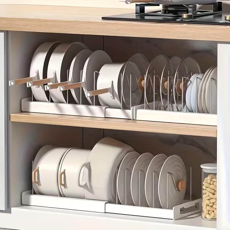 منظم أواني ومقالي قابل للتمدد  - مراجعة Kitchen Cabinet Baking Organizer وسعره