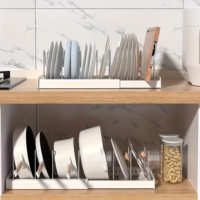 منظم أواني ومقالي قابل للتمدد  - مراجعة Kitchen Cabinet Baking Organizer وسعره