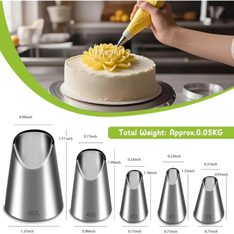 مجموعة من 5 قطع من فوهات التزي - مراجعة Kitchen Equipment For Baking وسعره