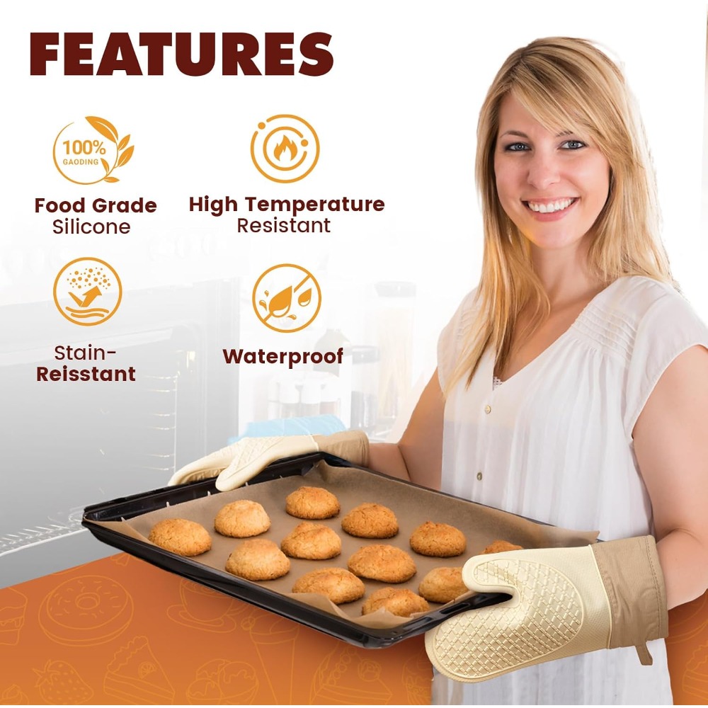 قفازات سيليكون مقاومة للحرارة  - مراجعة Kitchen Baking Pan Set وسعره