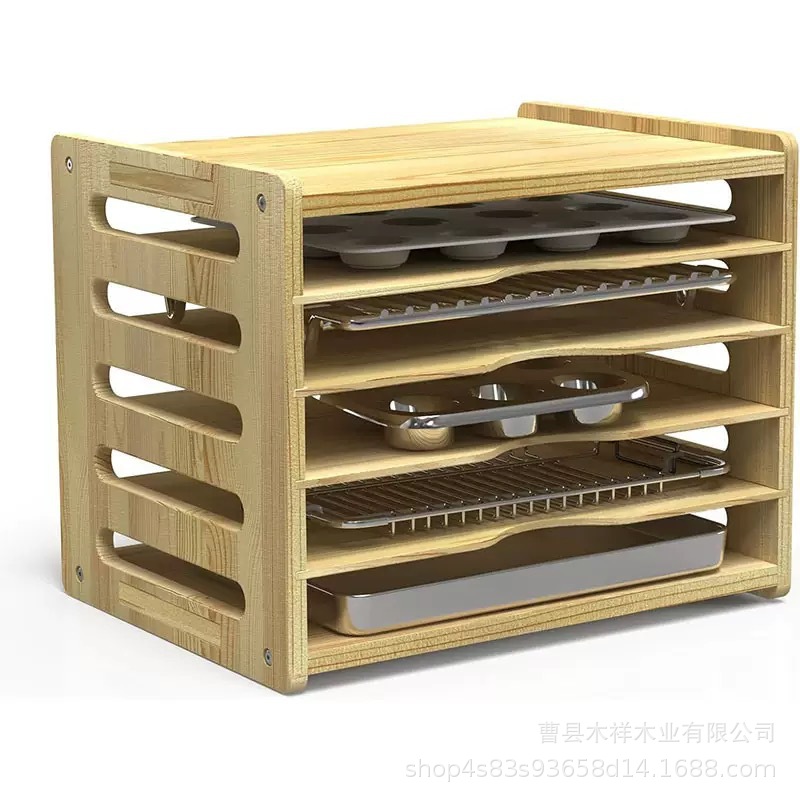 رف تخزين للمطبخ من الخشب الصلب - مراجعة Kitchen Cabinet Baking Organizer وسعره