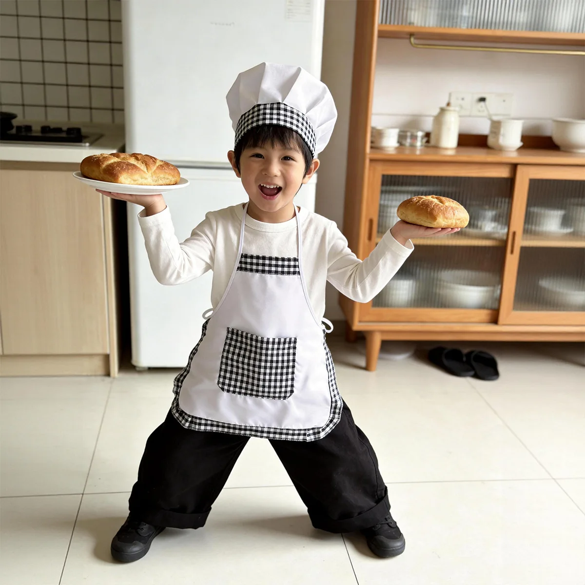 طقم من قطعتين: مريلة طاهي للأط - مراجعة Baking Kitchen Set Up وسعره