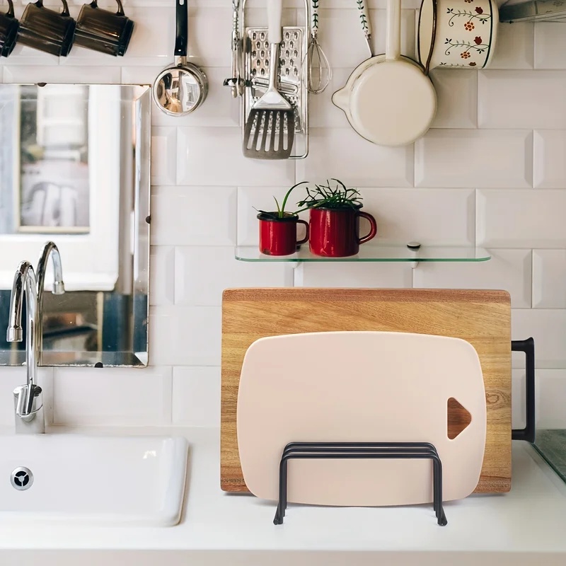 رف تخزين ألواح التقطيع للمطبخ، - مراجعة Kitchen Cabinet Baking Organizer وسعره