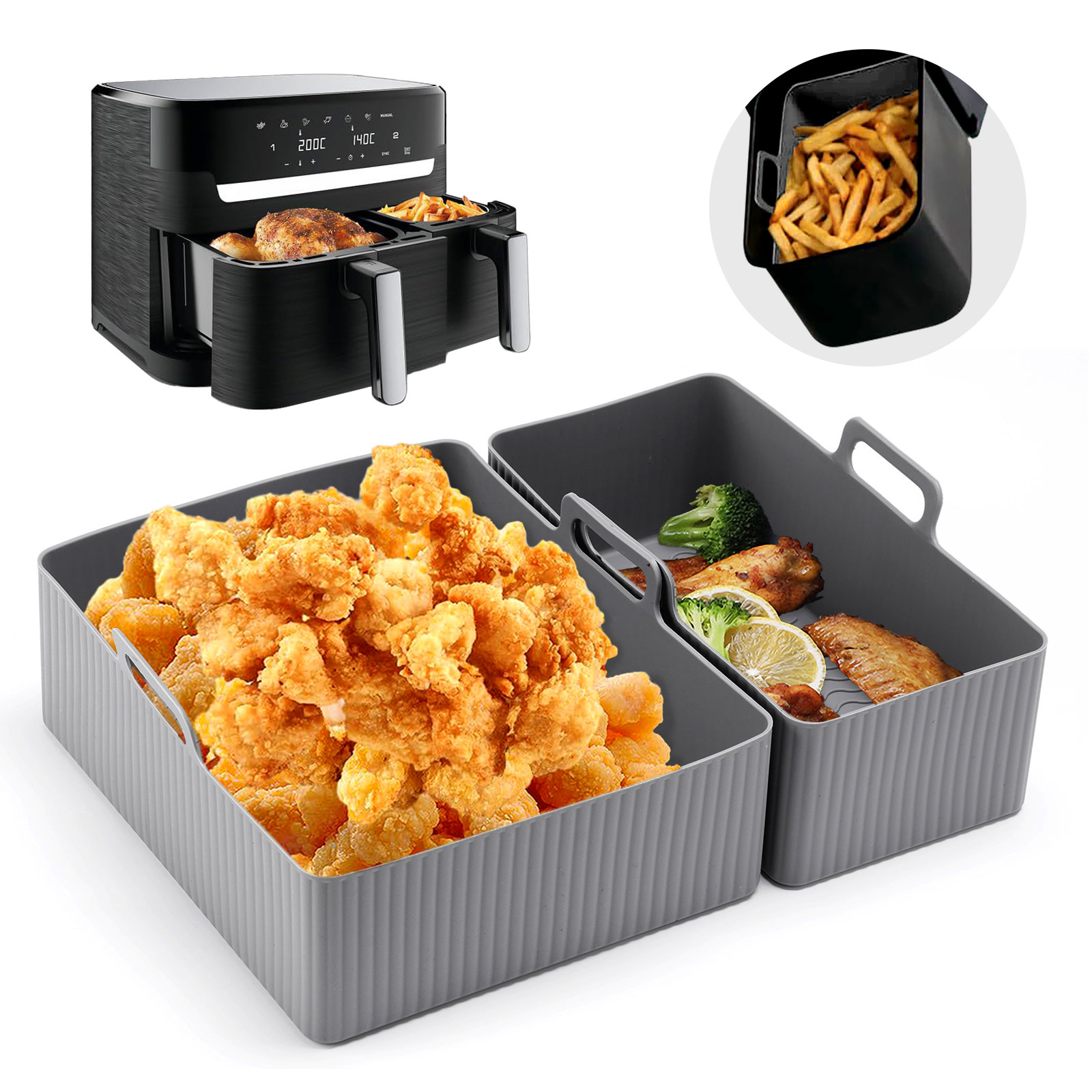 2 قطعة مجموعة سيليكون الهواء ا - مراجعة Kitchen Baking Pan Set وسعره