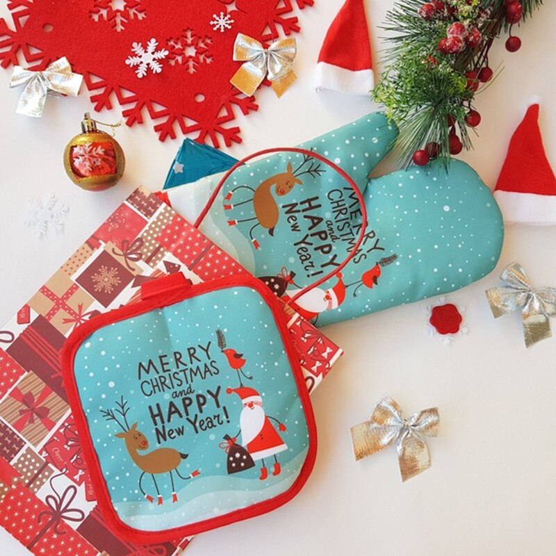 2-قفازات فرن الكريسماس وأواني  - مراجعة Kitchen Baking Pan Set وسعره