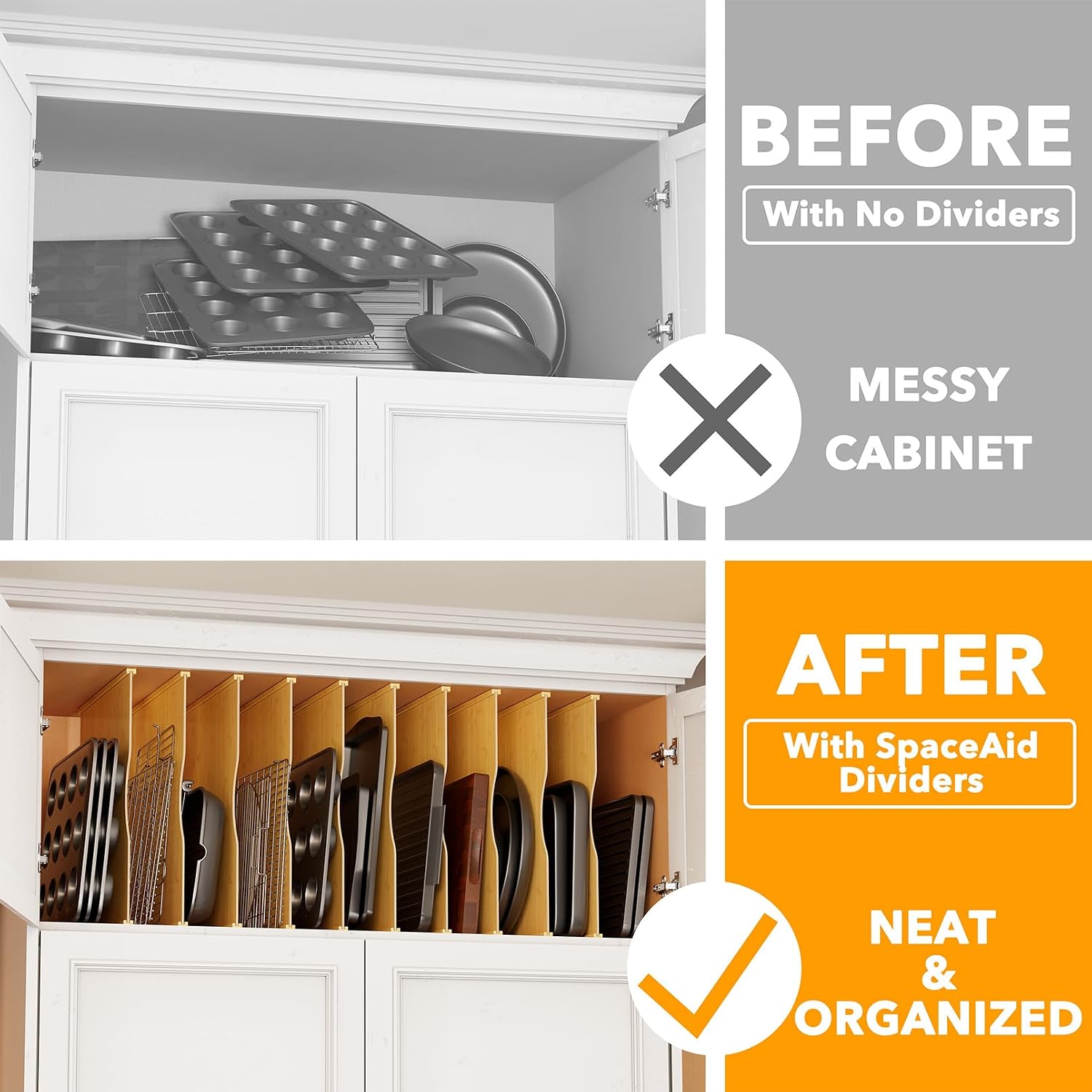 10 قطع من فواصل الصواني المصنو - مراجعة Kitchen Cabinet Baking Organizer وسعره